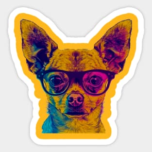 Tiny Trendsetter: The Chihuahua with Big Style! Sticker